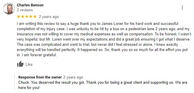 New York City Pedestrian Accident Lawyer Client Review