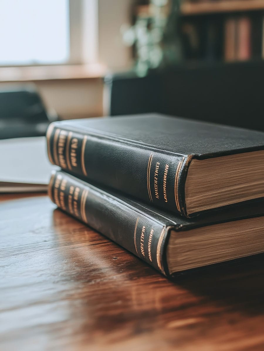 law books on a desk