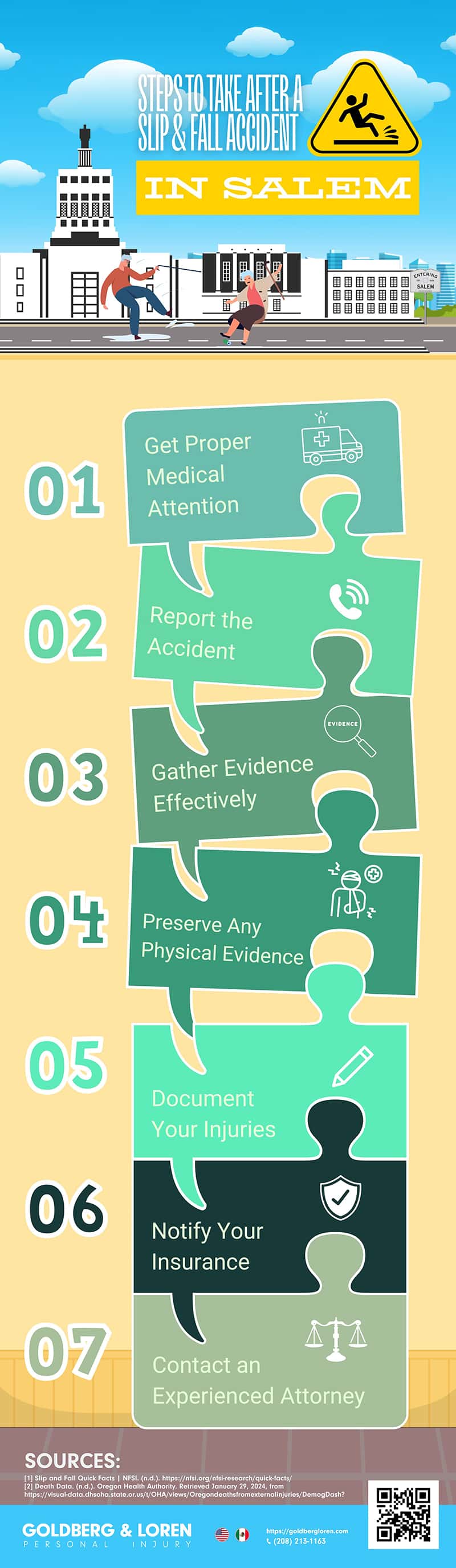 Steps to Take After a Slip & Fall Accident in Salem Infographic