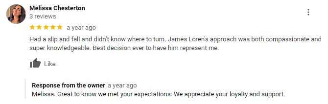 Fresno Slip and Fall Lawyer Client Review