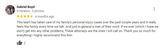 Portland Maine Personal Injury Lawyer Client Review