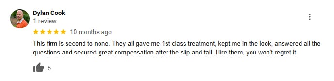 Appleton Slip and Fall Lawyer Client Review