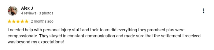 Eugene Burn Injury Client Review