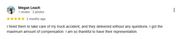 Tacoma Truck Accident Lawyer Client Review
