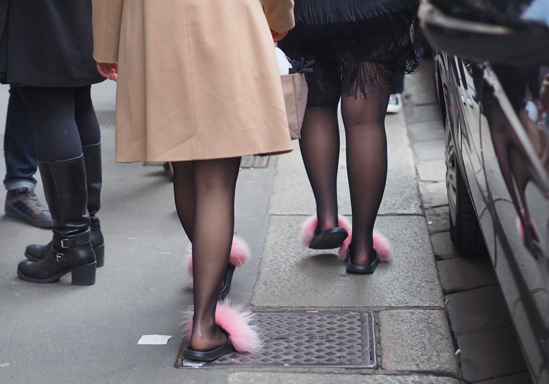 women with slippers