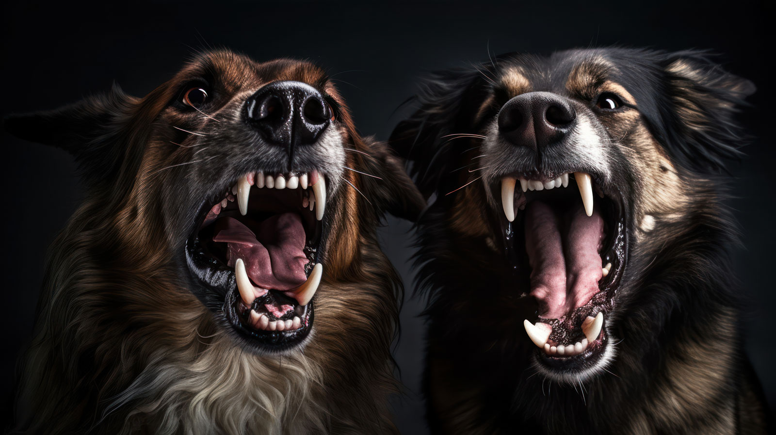 angry barking dogs