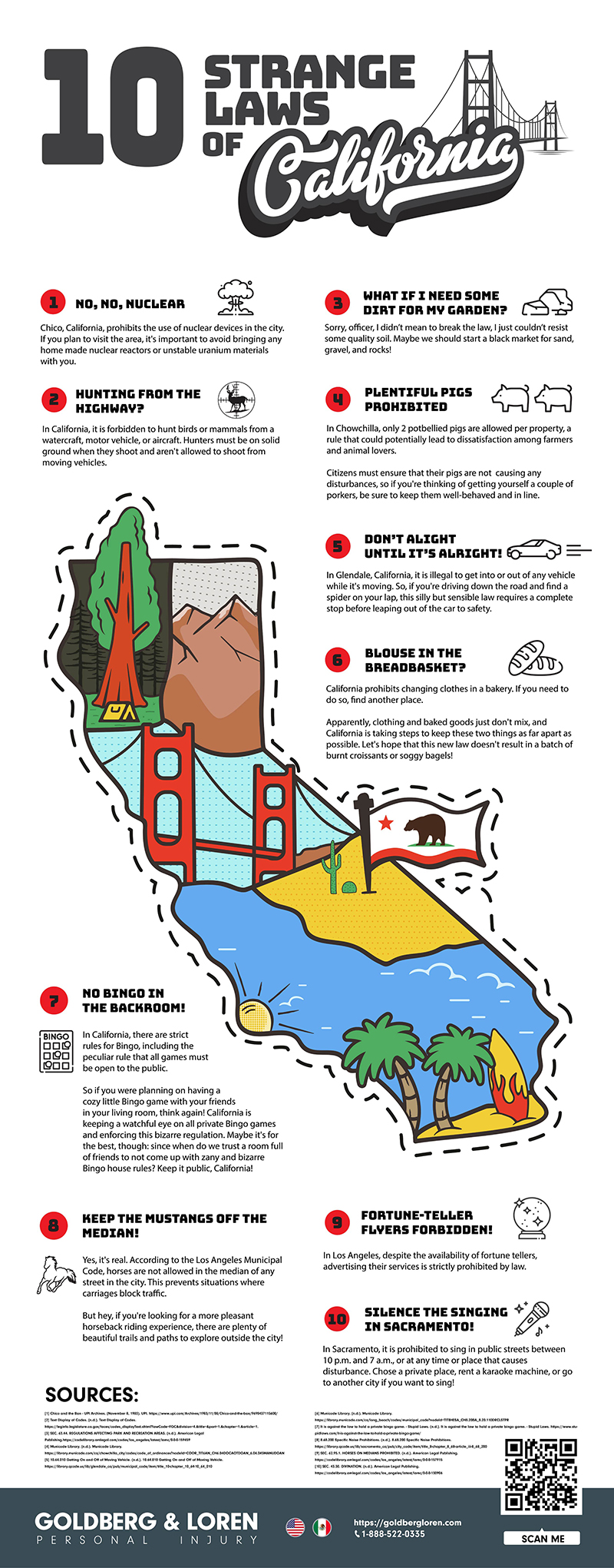 10 Strange Laws of California Infographic
