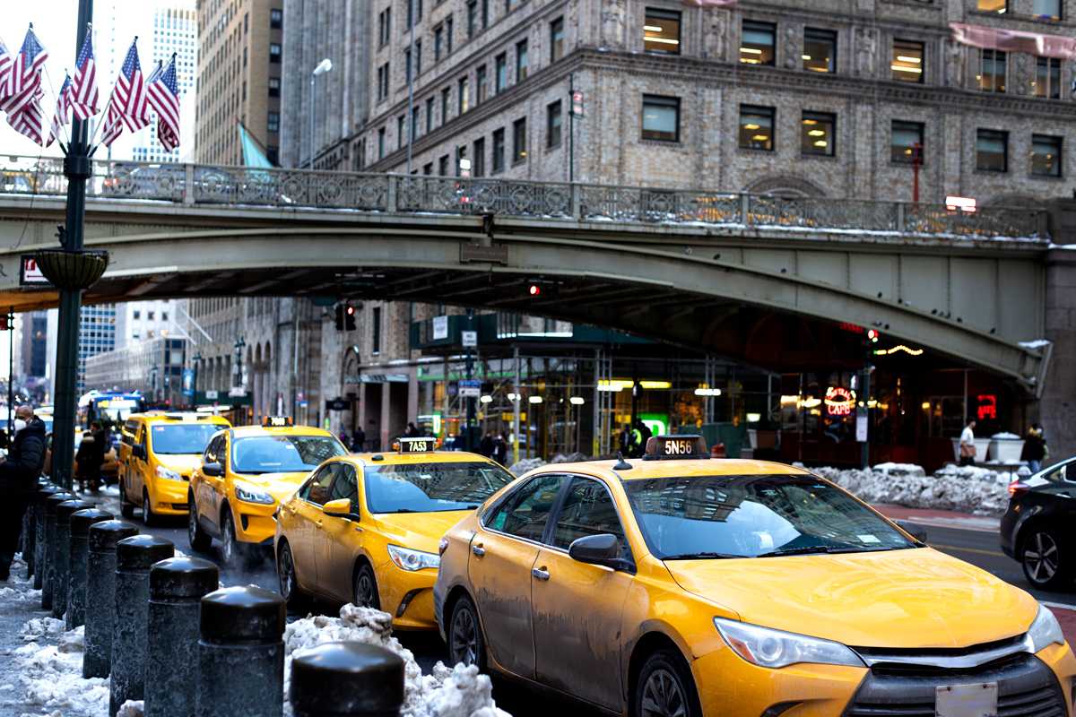 taxi's lined up in New York City