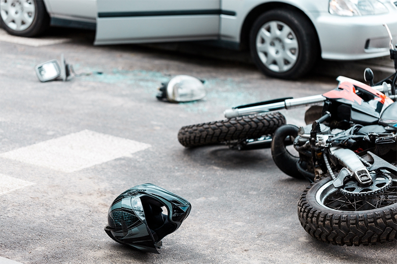 Seventy-one percent of motorbike crashes involve hitting a car or other object.