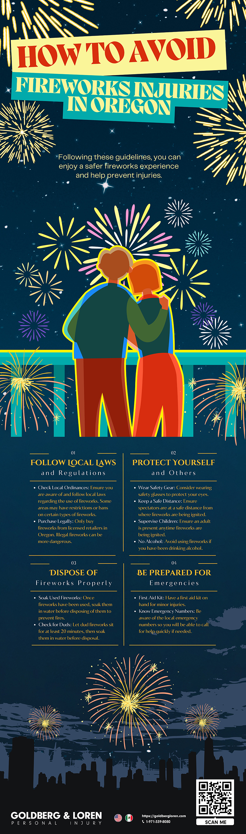 How to Avoid Fireworks Injuries in Oregon Infographic