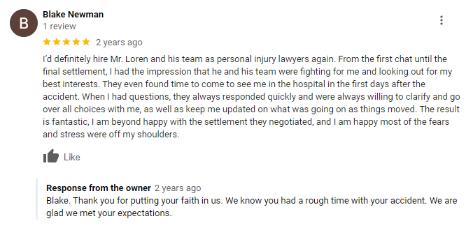 Boise Pedestrian Accident Lawyer Client Review