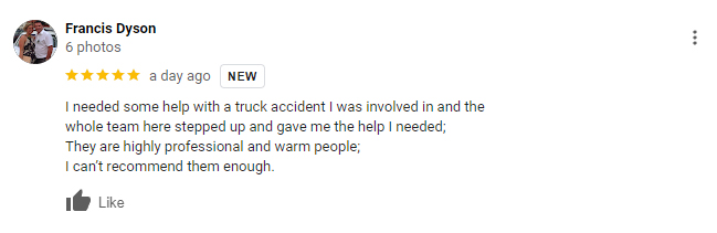 Boise Truck Accident Lawyer Client Review