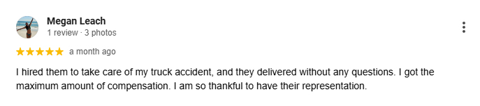 Hillsboro Truck Accident Lawyer Client Review