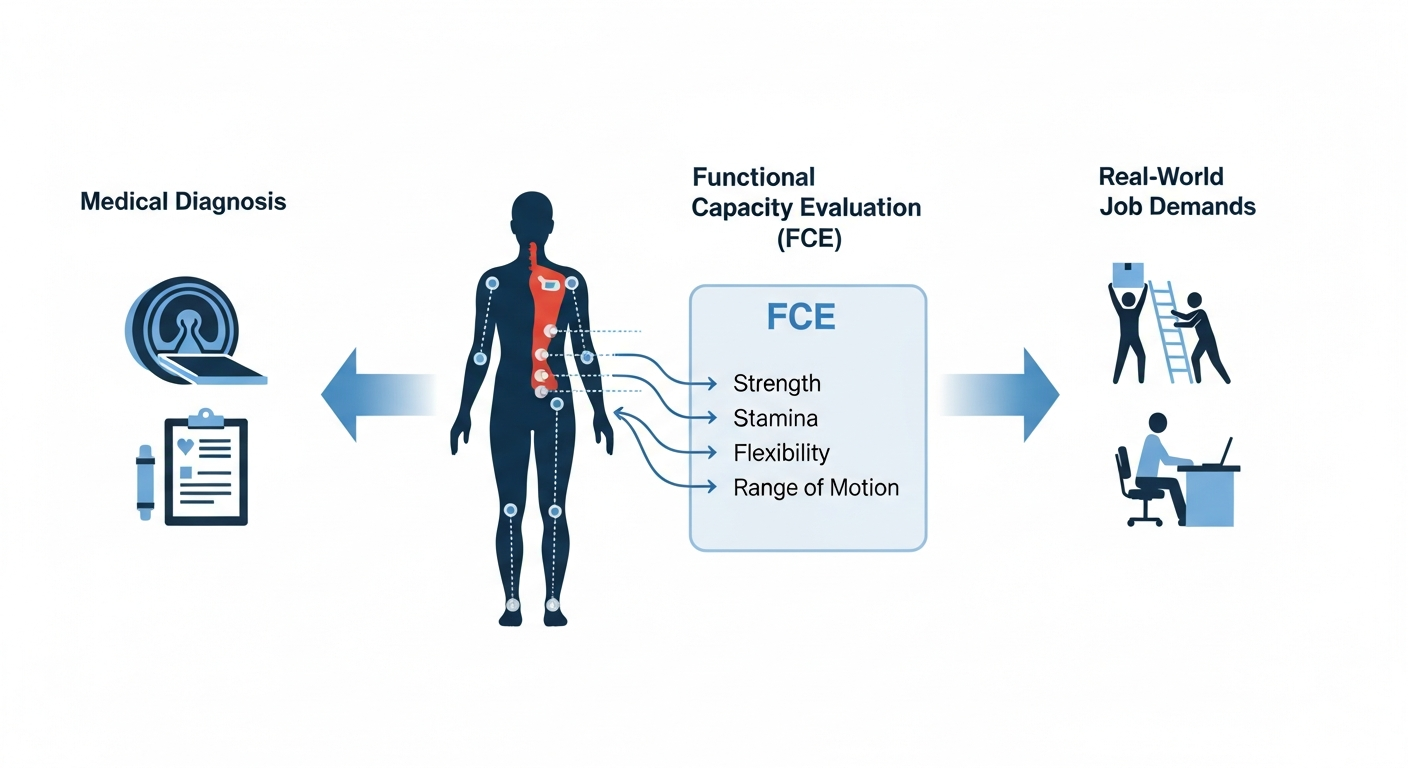 Diagram of the Functional Capacity Evaluation FCE process