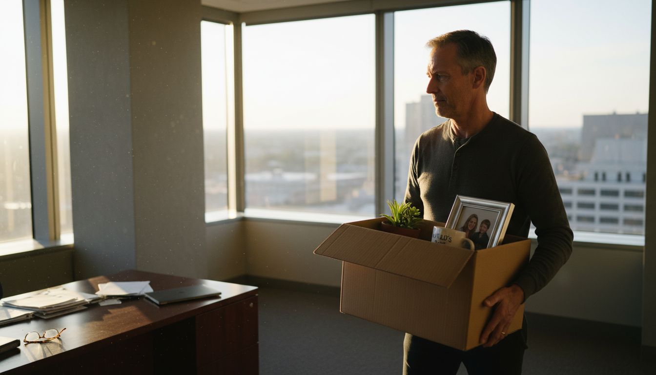 Office worker leaves job with belongings