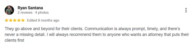 Portland, Maine Wrongful Death Attorney Client Review