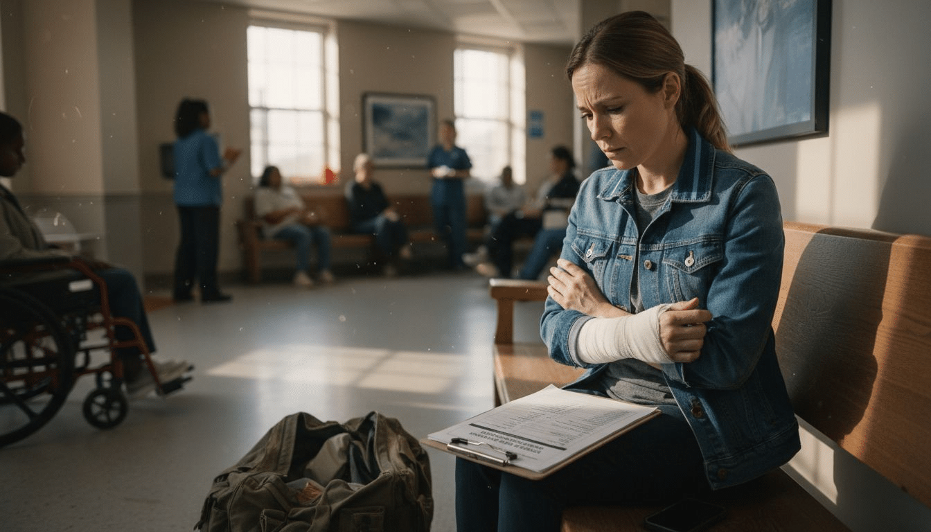 Canadian woman in US hospital waiting room