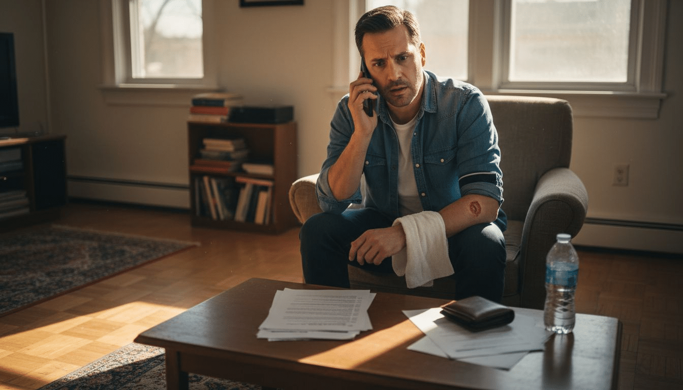 Man reporting Fresno dog bite by phone