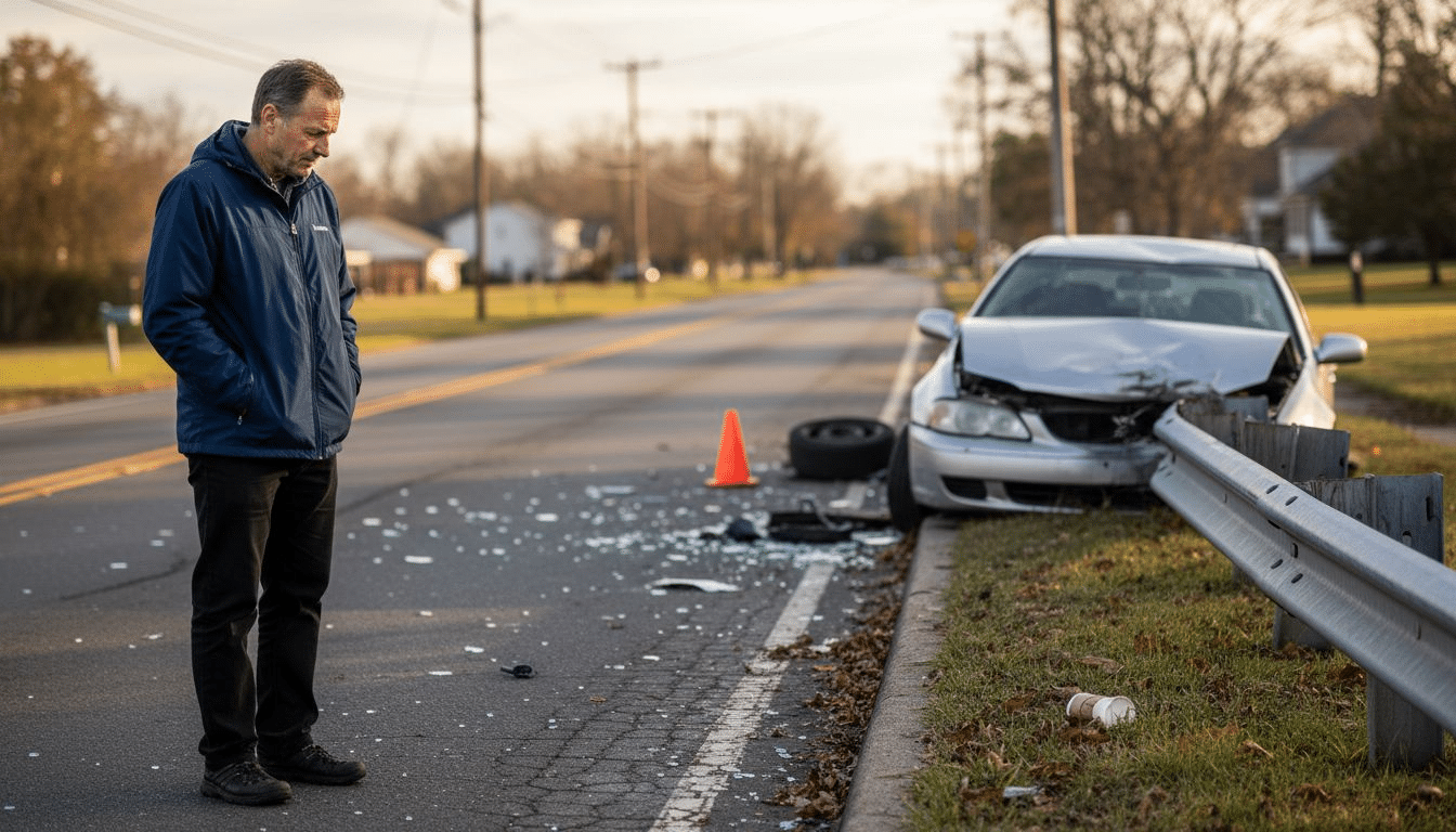 Somber aftermath of fatal car accident